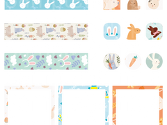 토끼 패턴 스티커