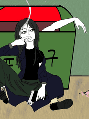 네온 사인이 빛나는 거리에서