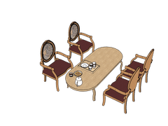 (스케치업) 동양풍 테이블,의자,다과세트