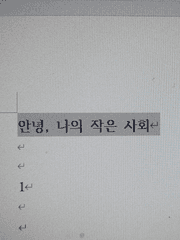 안녕,나의 작은 사회