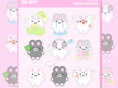 [ goodnote sticker ] 아기 토끼의 일상 스티커