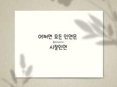 어쩌면 모든 인연은 시절인연