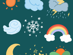 동그란 스티커 | 🌙 조물조물 날씨 🌈 | 굿노트 아이패드 스티커