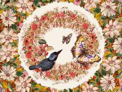 새와 나비가 함께하는 꽃장식 클립스튜디오 소재