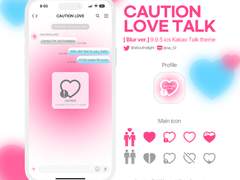 [카톡 테마 공유/ios] CAUTION LOVE TALK (Blur ver.)