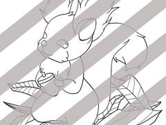 컬러링시트 0004 : animal_squirrel_acorn_kid