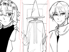 두상~반신 흑백커미션!!(상시)