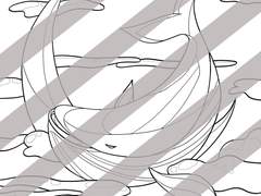 컬러링시트 0006 : animal_whale_night_sky_moon