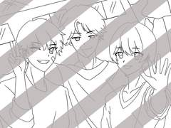 컬러링시트 0007 : character_boys_friends_friendship_photoshoot