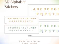 [무료 배포]3D 알파벳 스티커 Yellow&Green