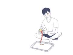 사과 깎는 은창이