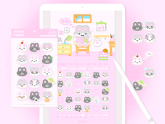 [ goodnote template ] 아기 토끼의 골트래커 | 스티커 set
