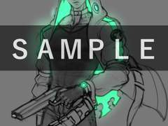 주스 흑백 선화 커미션