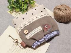 핸드메이드 곰무늬 바네 파우치