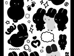 굿노트 2023 검은토끼 스티커 무료배포