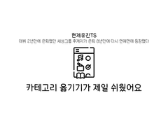 [현제유진TS] 카테고리 옮기기가 제일 쉬웠어요