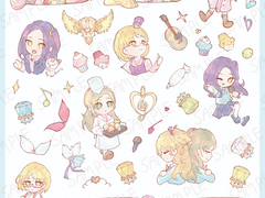 [NonCP/스위트 프리큐어♪︎] 네 사람의 하모니! 스티커 도안