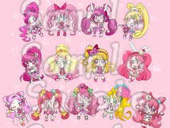 [큐어파티] 프리큐어 20주년 기념 스티커도안