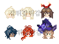 원신 몬드캐 도트 스티커 도안