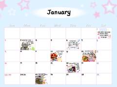 굿노트 먼슬리 달력 blue & pink ⭐️