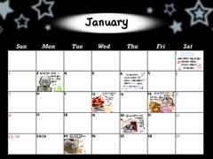 굿노트 먼슬리 달력 black & blue ⭐️