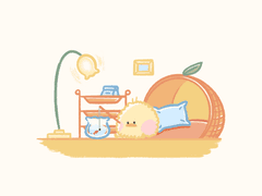 물고기 밥 주는 삐아리