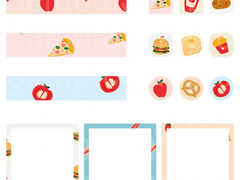 간식 패턴 스티커