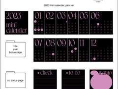 조각모음 003, 굿노트 다이어리 속지 2023 mini calender.ver