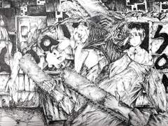 두상 반신 펜화 손그림 커미션