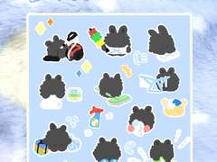 집안일 토끼 굿노트 스티커