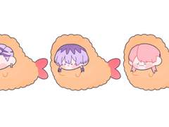 튀김 범천트리오 키링 도안 무료 배포