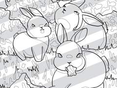 컬러링시트 0012 : animal_rabbit_randy_three-musketeers