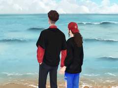 태섭한나 바다 일러 한장