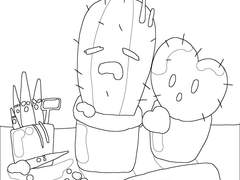 컬러링시트 0027~29 : plant_cactus_plant_plant-grinding, carrot_vegetables, plant_kids(무료)