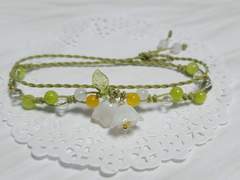 은방울꽃 원석 매듭 팔찌 커스텀 커미션