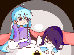 [대화하다가 잠든 두 사람] 일러스트