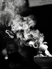 흰 들판 위에 잔불을 놓아