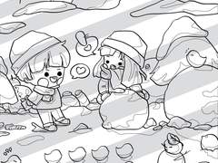 컬러링시트 0030 : character_lover_snowman_snow_gift