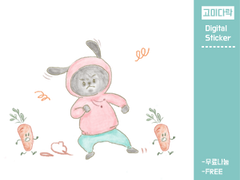 굿노트 디지털 스티커_003 흑토끼