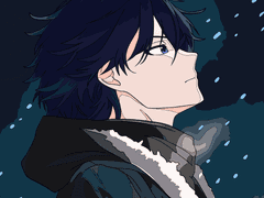 컬러링시트 0036 : character_men_blue-hair_winter_lonely