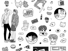 해재 스티커 도안 유료 배포