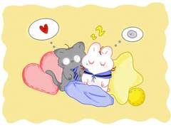 [ 🥬 ] 원냥과 쫑토끼는 낮잠 자는 중 ….