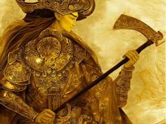 금갑장군, 도끼를 든 모습 (金甲將軍)