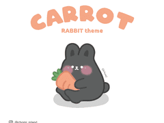 CHOMI | 검은토끼 - 당근 율끼 카카오톡 테마 - ios 아이폰