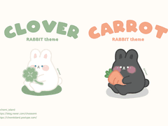 CHOMI set | 검은토끼 하얀토끼 - 당근 율끼 클로버 율끼 카카오톡 테마 - ios 아이폰