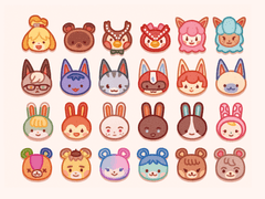 [배포] 콩눈 동숲 주민 굿노트 스티커 & PC 아이콘 1탄