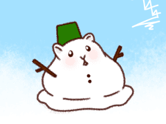 녹아내리는 햄스터 눈사람 버전⛄️