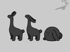 검은 토끼의 해를 맞아 검은색이 된 444&바니사우루스들🐇🖤