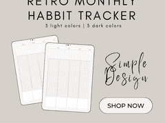 [굿노트서식] 레트로 먼슬리 해빗트래커