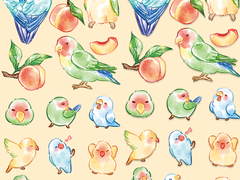 굿노트 : 피치앵무♥ 스티커